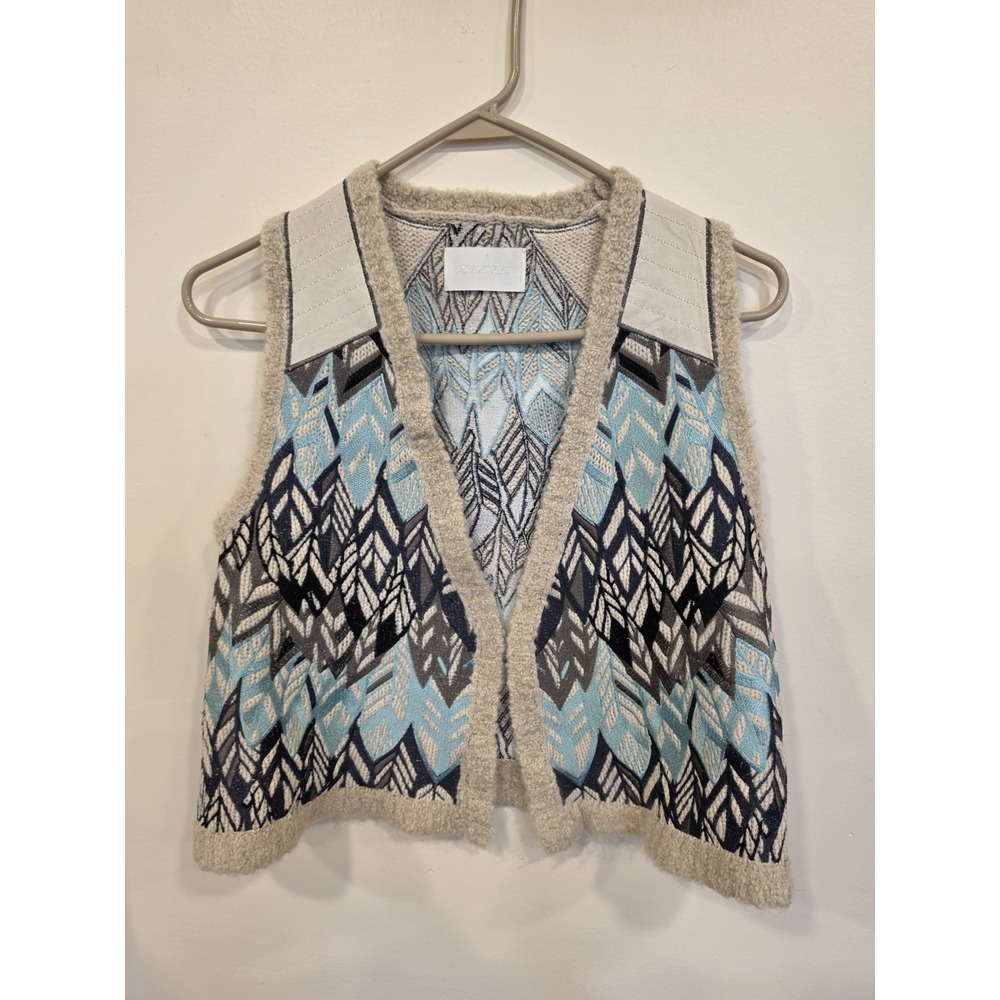 Zadig & Voltaire Dublin Wool Blend Knit Vest SM Boho Southwestern Eclectic